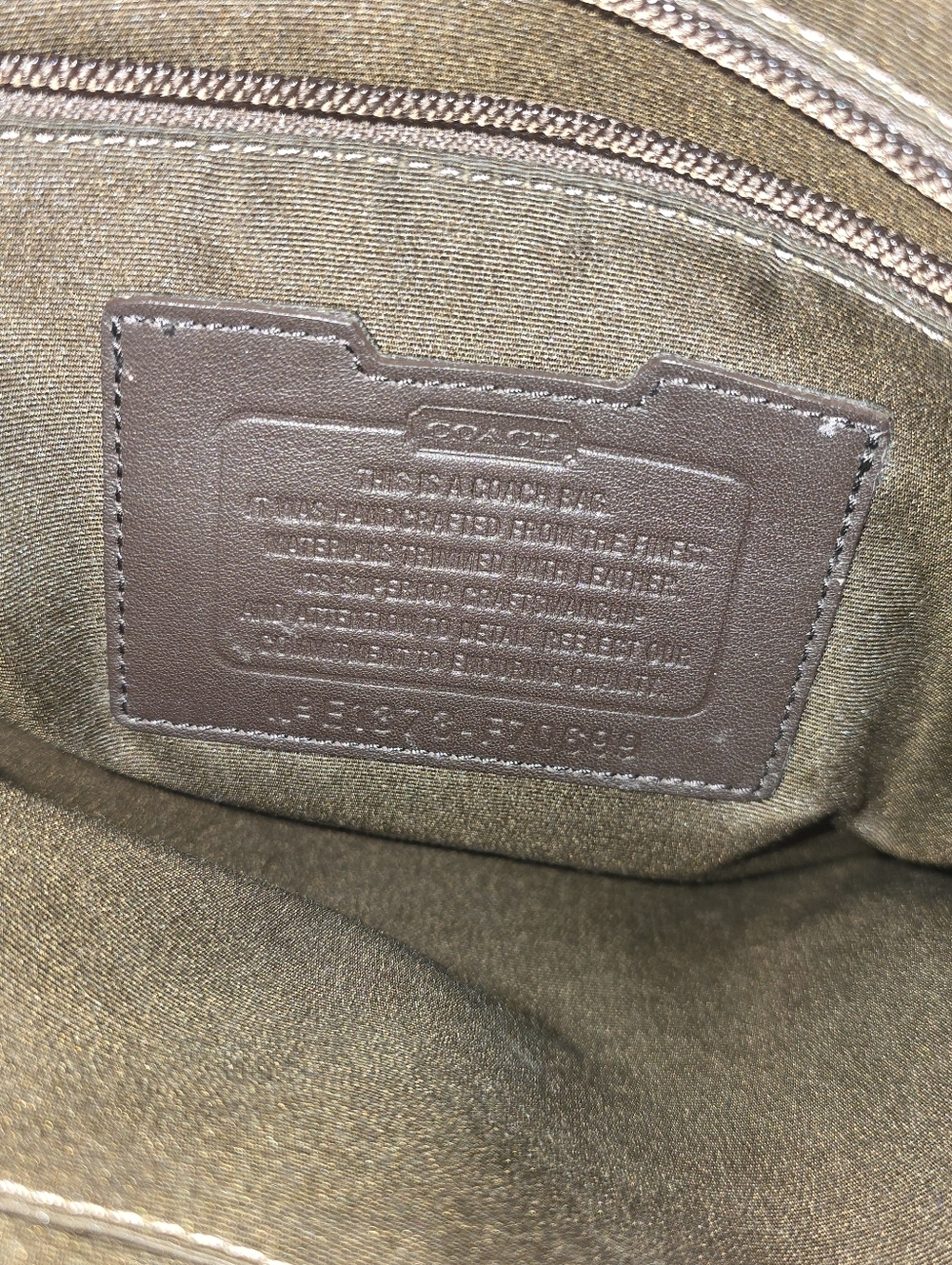 COACH F70699 Brown Signature Canvas Messenger Bag Adjustable Strap Leather Trim - Picture 2 of 16